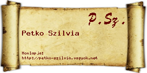 Petko Szilvia névjegykártya