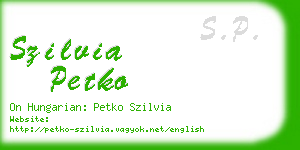 szilvia petko business card